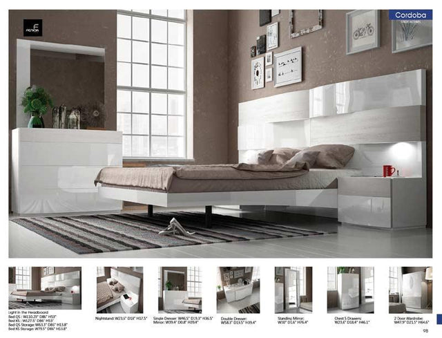 Esf Furniture - Cordoba 3 Piece Queen Storage Bedroom Set - Cordobabedstorageqs-3Set