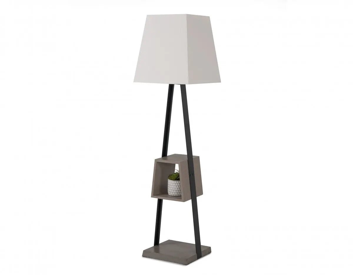 Vig Furniture - Modrest Cortez Modern Black Metal & Faux Concrete Floor Lamp - Vggrtrapeze