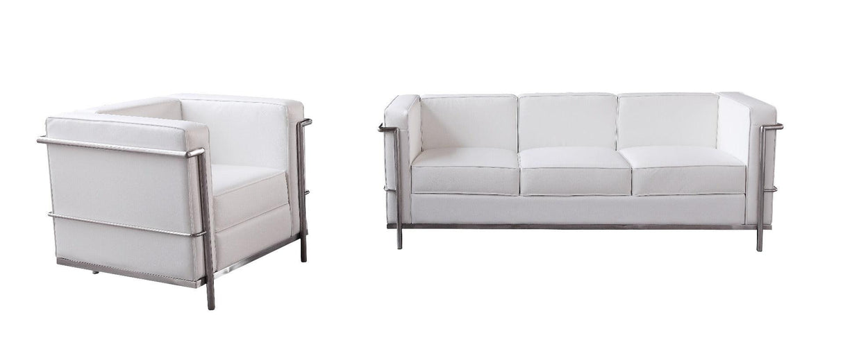 Cour Italian Leather Sofa In White - 176551 - S - W | J&M | Home Elegance USA