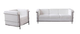 Cour Italian Leather Sofa In White - 176551 - S - W | J&M | Home Elegance USA