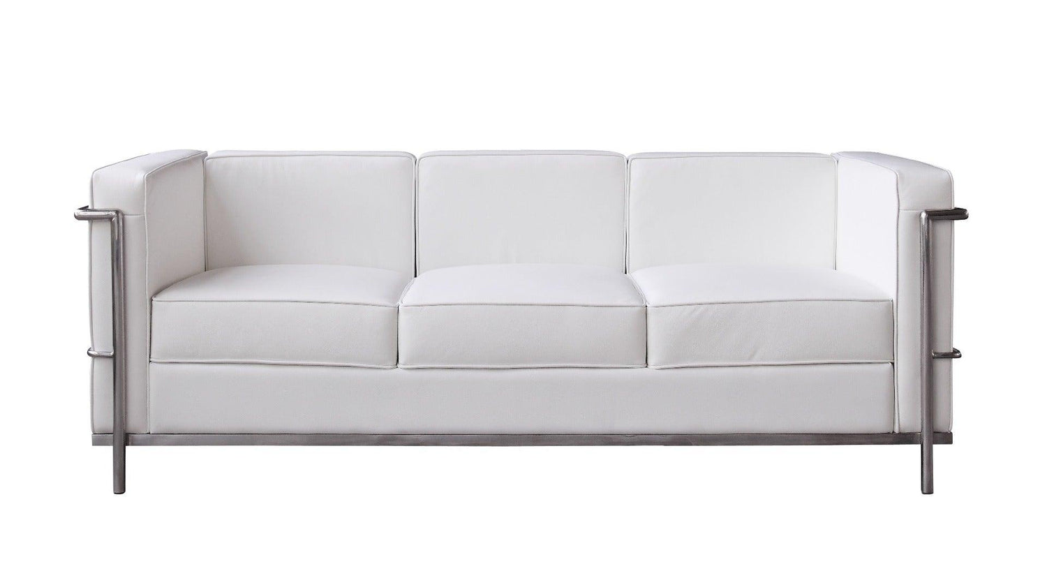 Cour Italian Leather Sofa In White - 176551 - S - W | J&M | Home Elegance USA