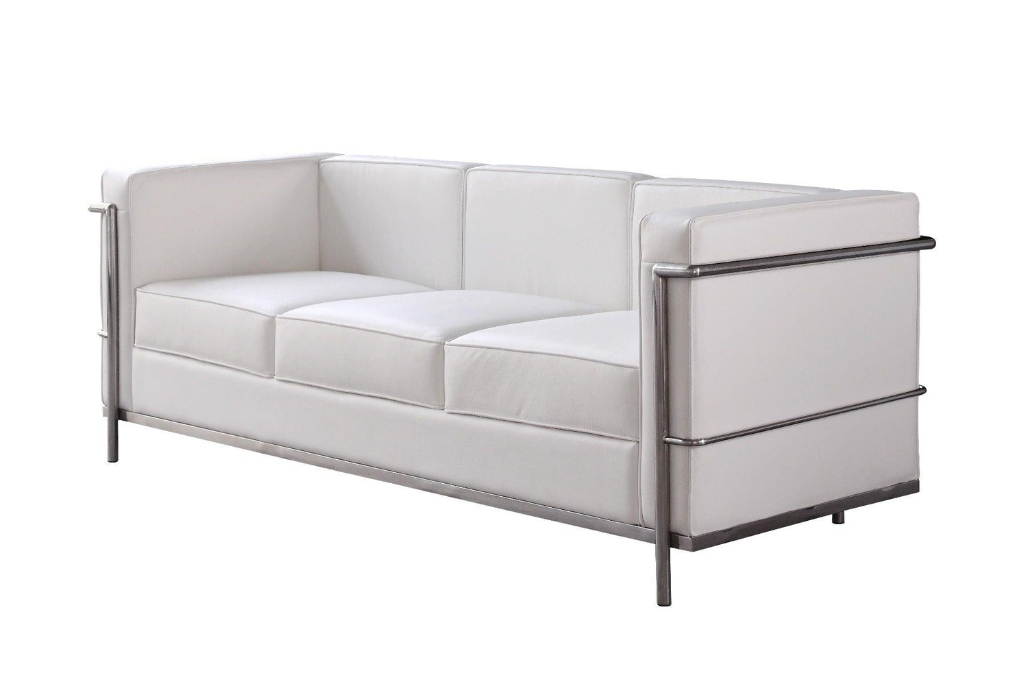 Cour Italian Leather Sofa In White - 176551 - S - W | J&M | Home Elegance USA