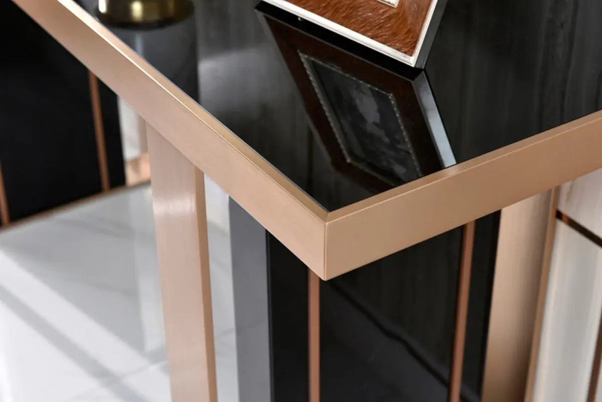 Vig Furniture - Nova Domus Cartier Modern Coffee Table In Black & Rosegold - Vgvcct-A002