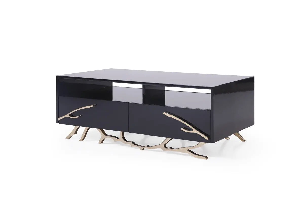 Vig Furniture - Modrest Legend Modern Black & Gold Coffee Table - Vgvcct8111-Blk