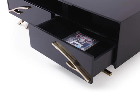 Modrest Legend Modern Black & Gold Coffee Table Vgvcct8111-Blk