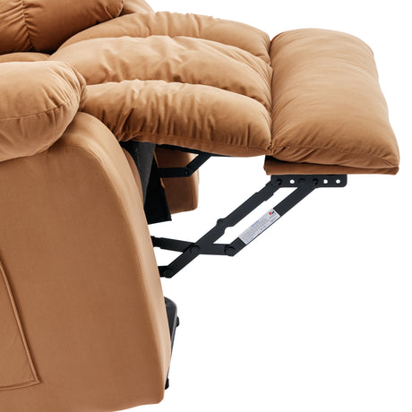 Massage Recliner Chair Electric Power Lift Recliner Chairs with Heat, Vibration, Side Pocket for Living Room, Bedroom, Light Brown Home Elegance USA