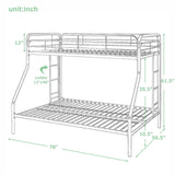 Twin over Full Metal Bunk Bed - Home Elegance USA