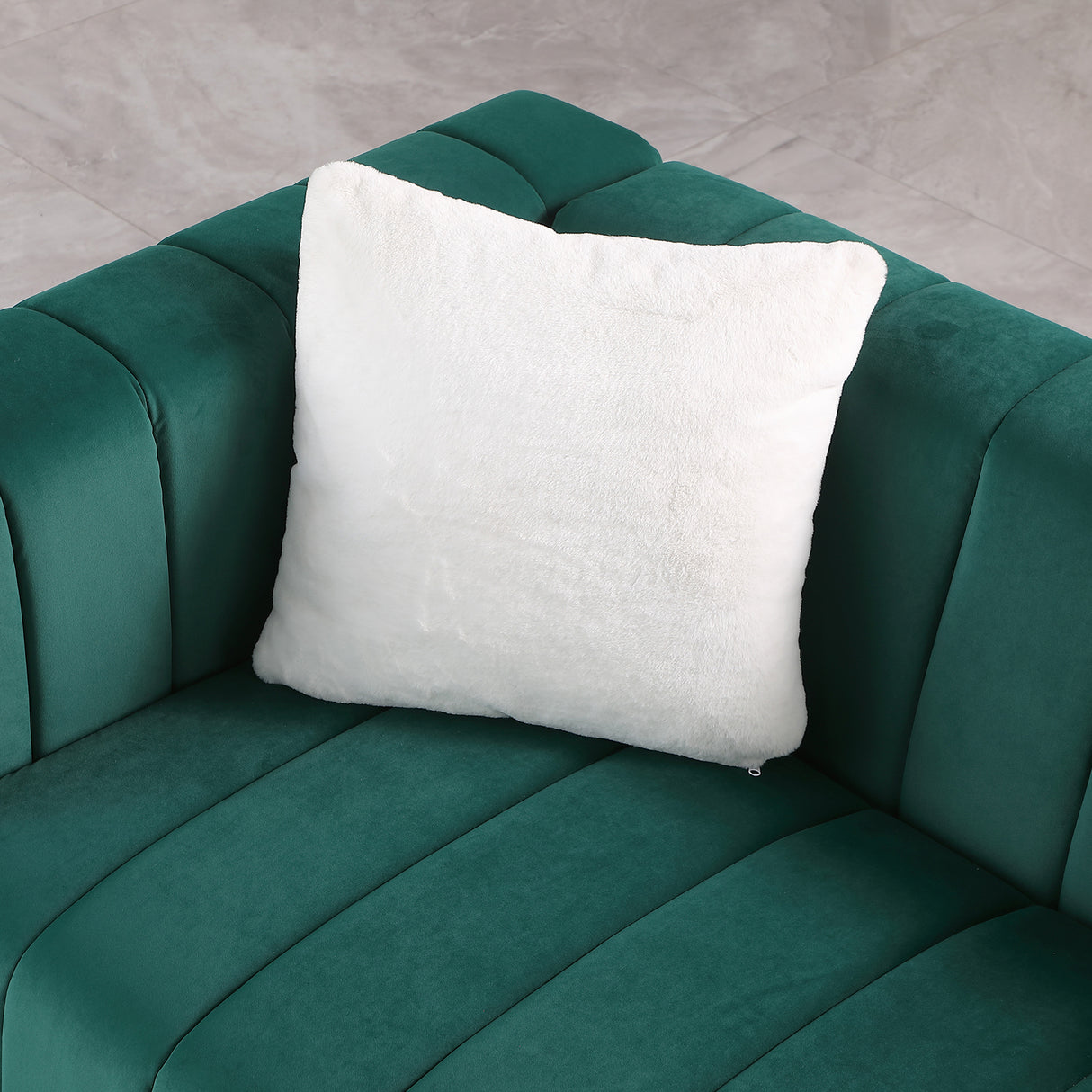 A modern channel sofa take on a traditional Chesterfield,Dark Green color,3 Seater - W1099S00034 - image - 11