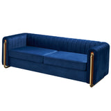 Modern velvet sofa blue color - Home Elegance USA