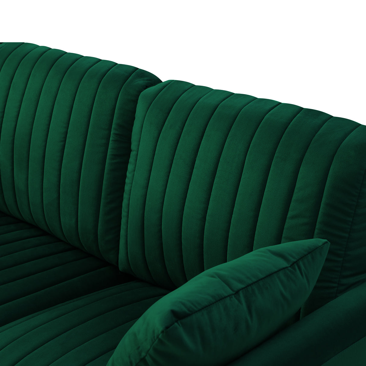 Living Room Furniture Upholstered Couch Sofa with Reversible Cushions for Home or Office 3-Seat Green Velvet - Home Elegance USA