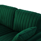 Channel Tufted Green Velvet Singel Living Room Sofa Accent Chair Home Elegance USA