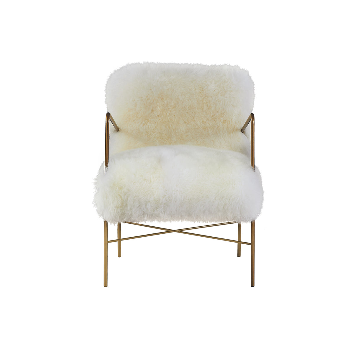 Long Wool Sheepskin-White Chair - Home Elegance USA