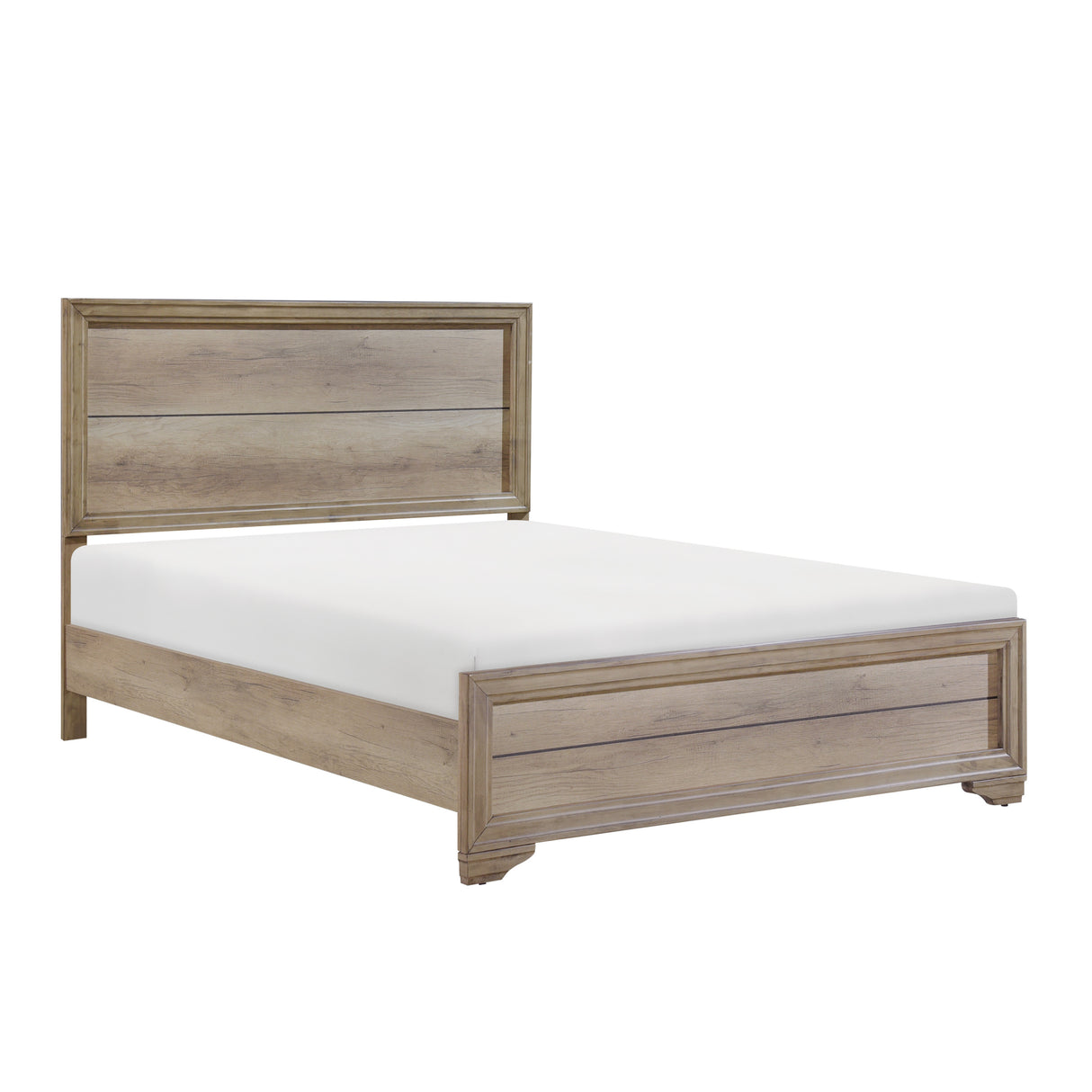 Contemporary Natural Finish 1pc Full Size Bed Premium Melamine Board Wooden Bedroom Furniture - Home Elegance USA