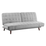 Elegant Three-in-One Lounger Sofa Sleeper Silver-Gray Chenille Fabric Upholstered Attached Cushions Adjustable Arms Casual Living Room Furniture - Home Elegance USA