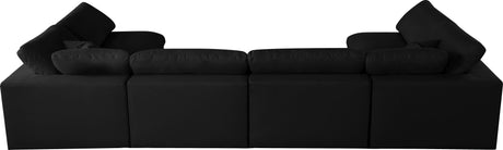 Serene - Cloud Modular Sectional 6 Piece - Black - Fabric - Home Elegance USA