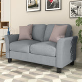 Living Room Furniture Armrest Single Sofa   and Loveseat Sofa (Gray) Home Elegance USA