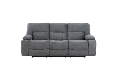 Ohio Manual Recliner Sofa Made With Chenille Upholstery in Gray Color - Home Elegance USA