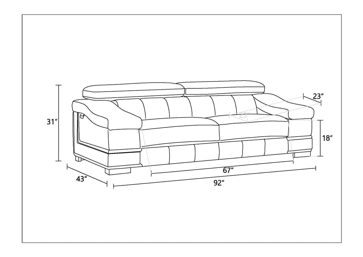 Top Grain Italian Leather Sofa - Home Elegance USA