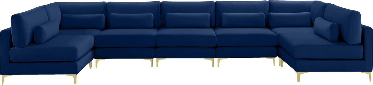 Julia - Modular Sectional 7 Piece - Navy - Home Elegance USA