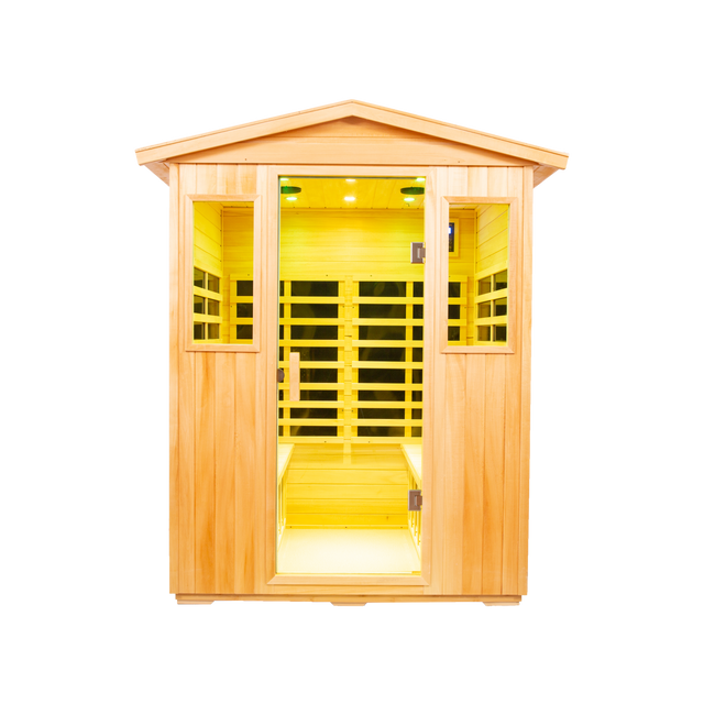 Four person Basswood Far-infrared outdoor sauna room - Home Elegance USA