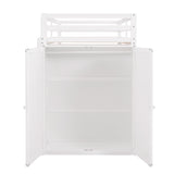 Twin size Loft Bed with Drawers,Desk,and Wardrobe-White - Home Elegance USA