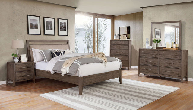 Tawana - 5 Piece Queen Bedroom Set With Night Stand - Warm Gray / Beige - Home Elegance USA