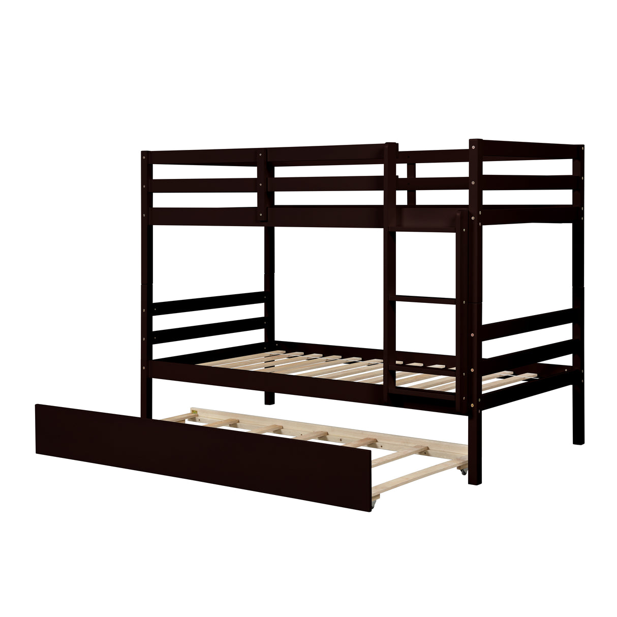 TWIN BUNKBED WITH TWIN TRUNDLE - Home Elegance USA
