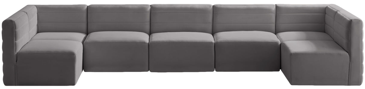 Quincy - Modular Sectional 7 Piece - Grey - Fabric - Home Elegance USA