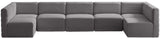 Quincy - Modular Sectional 7 Piece - Grey - Fabric - Home Elegance USA