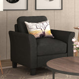 Living Room Furniture chair  and 3-seat Sofa (Black) Home Elegance USA