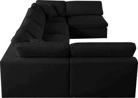 Serene - Cloud Modular Sectional 6 Piece - Black - Fabric - Home Elegance USA