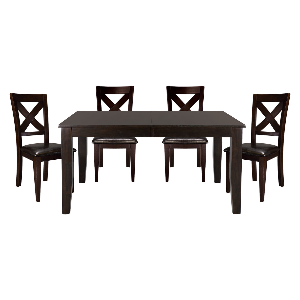 Casual Dining Warm Merlot Finish 1pc Dining Table with Self-Storing Extension Leaf Strong Durable Furniture - Home Elegance USA