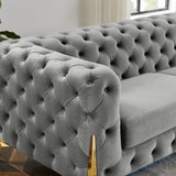 Single Grey Velvet Sofa Home Elegance USA
