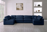 Serene - Cloud Modular Sectional 6 Piece - Navy - Fabric - Home Elegance USA