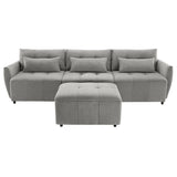 113.3" Convertible Sectional Sofa Couch 3 - Seat L - Shaped Sofa with Movable Ottoman and USB for Apartment, Living Room, Bedroom, Grey - SG000880AAE - image - 7