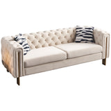 Modern velvet sofa CREAM color - Home Elegance USA