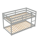 Twin over Twin Floor Bunk Bed,Grey(Old Sku:W50430319) - Home Elegance USA