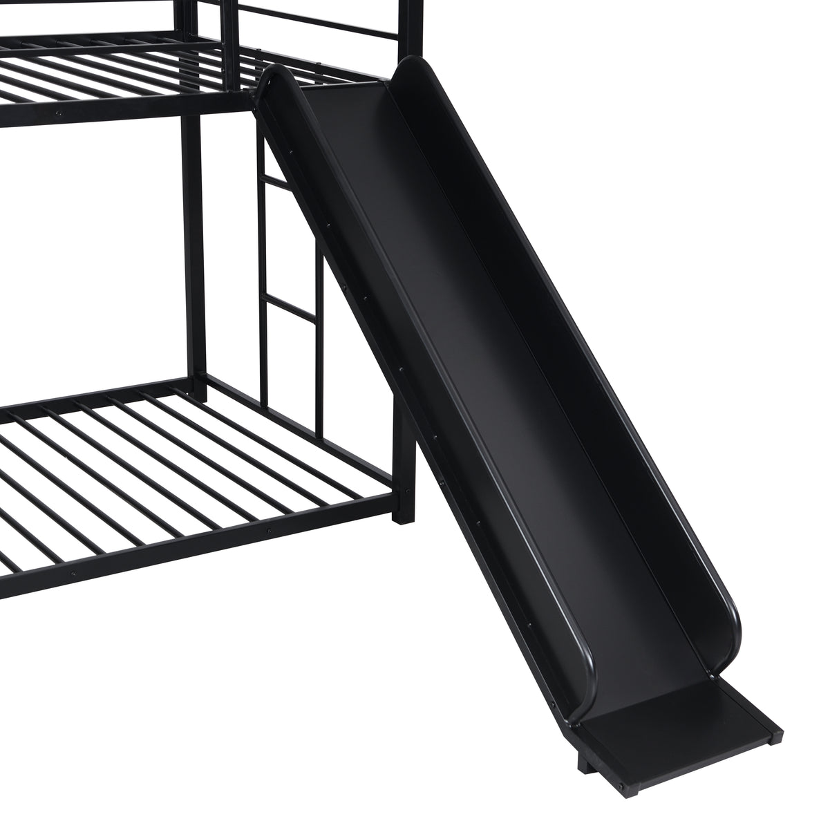 Metal bunk bed with slide and steps - Home Elegance USA