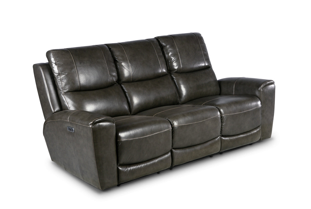 Leather Collection: Contemporary Style, Power Recliners, USB Charging, Grey Sofa & Loveseat with Dual Reclining Seats and Hidden Storage - Home Elegance USA