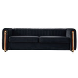 Modern velvet sofa black color - Home Elegance USA