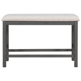 TREXM 6-Piece Counter Height Dining Table Set Table with Shelf 4 Chairs and Bench for Dining Room (Gray) - Home Elegance USA