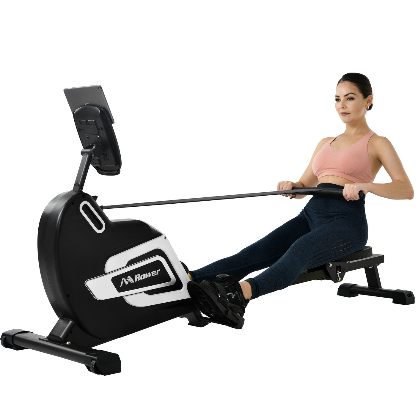 Magnetic Rowing Machine Folding Rower with 14 Level Resistance Adjustable, LCD Monitor and Tablet Holder for Foldable Rower Home Gym Cardio Workout