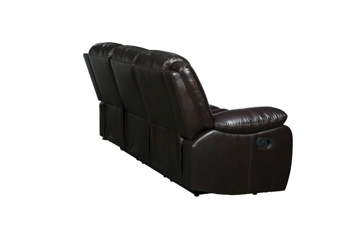 Global United Transitional Leather-Air Reclining Sofa Home Elegance USA