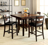 Norah - 5 Piece Counter Height Table Set - Antique Brown Cherry - Home Elegance USA