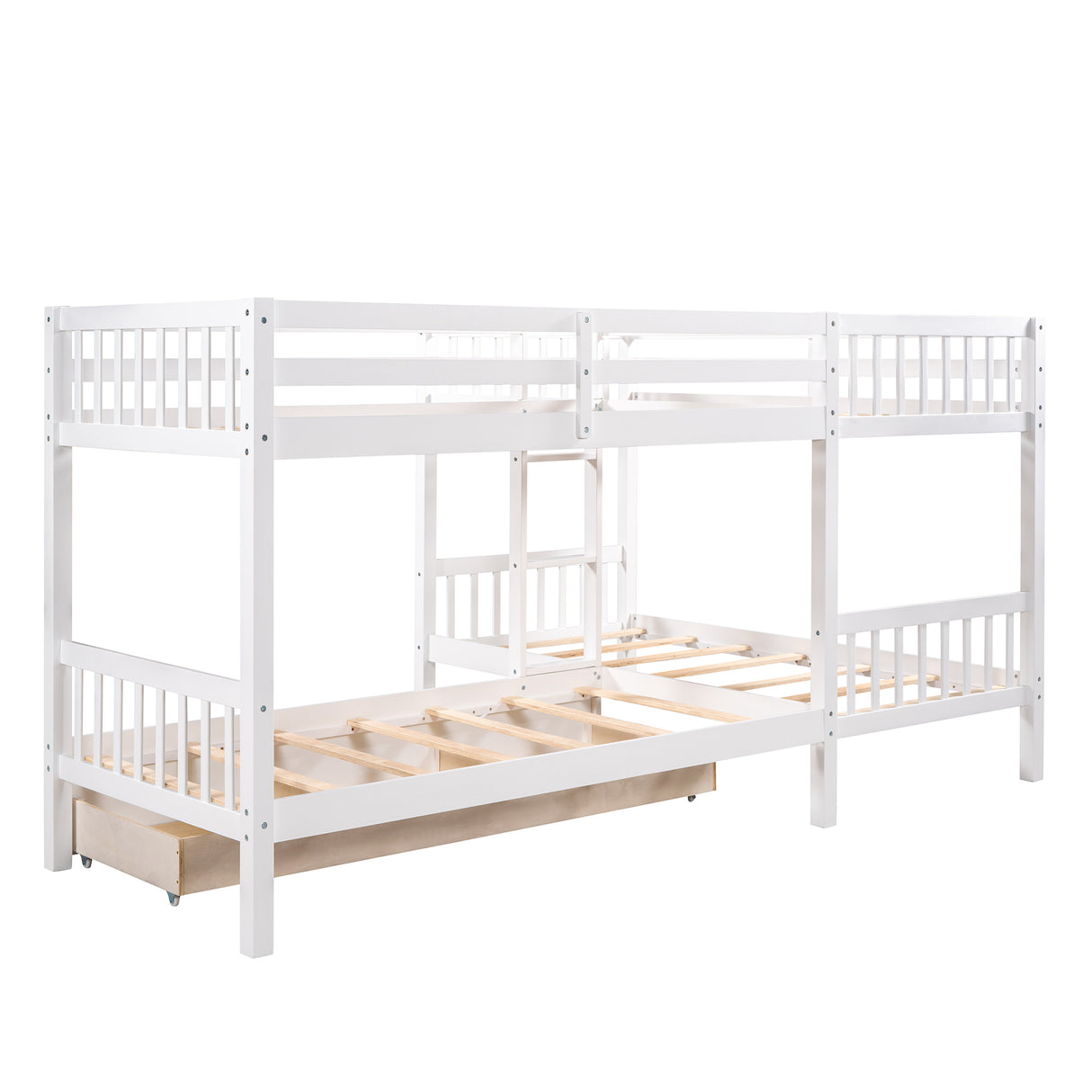 Twin L-Shaped Bunk bed with Drawers-Gray(OLD SKU :LP000038AAK) - Home Elegance USA