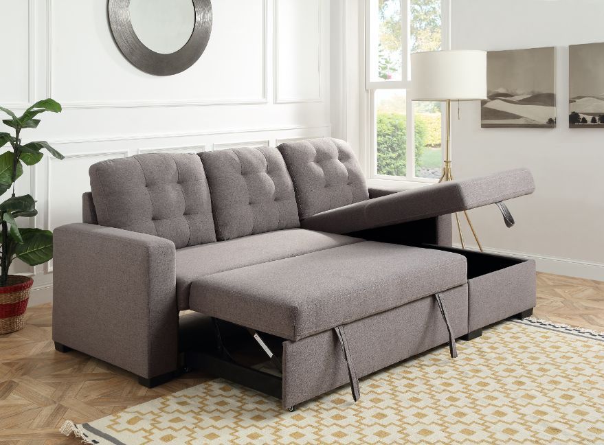 Chambord - Sectional Sofa - Gray Fabric - Home Elegance USA