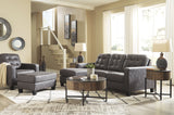 Venaldi - Gunmetal - 3 Pc. - Sofa Chaise, Chair, Ottoman - Home Elegance USA