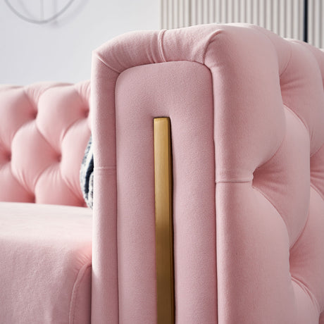 Modern velvet sofa PINK color - Home Elegance USA