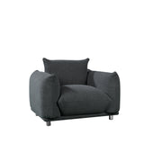 Sherpa Accent Chair Single Sofa 42"W Accent Chair for Bedroom Living room Apartment, Black - Home Elegance USA