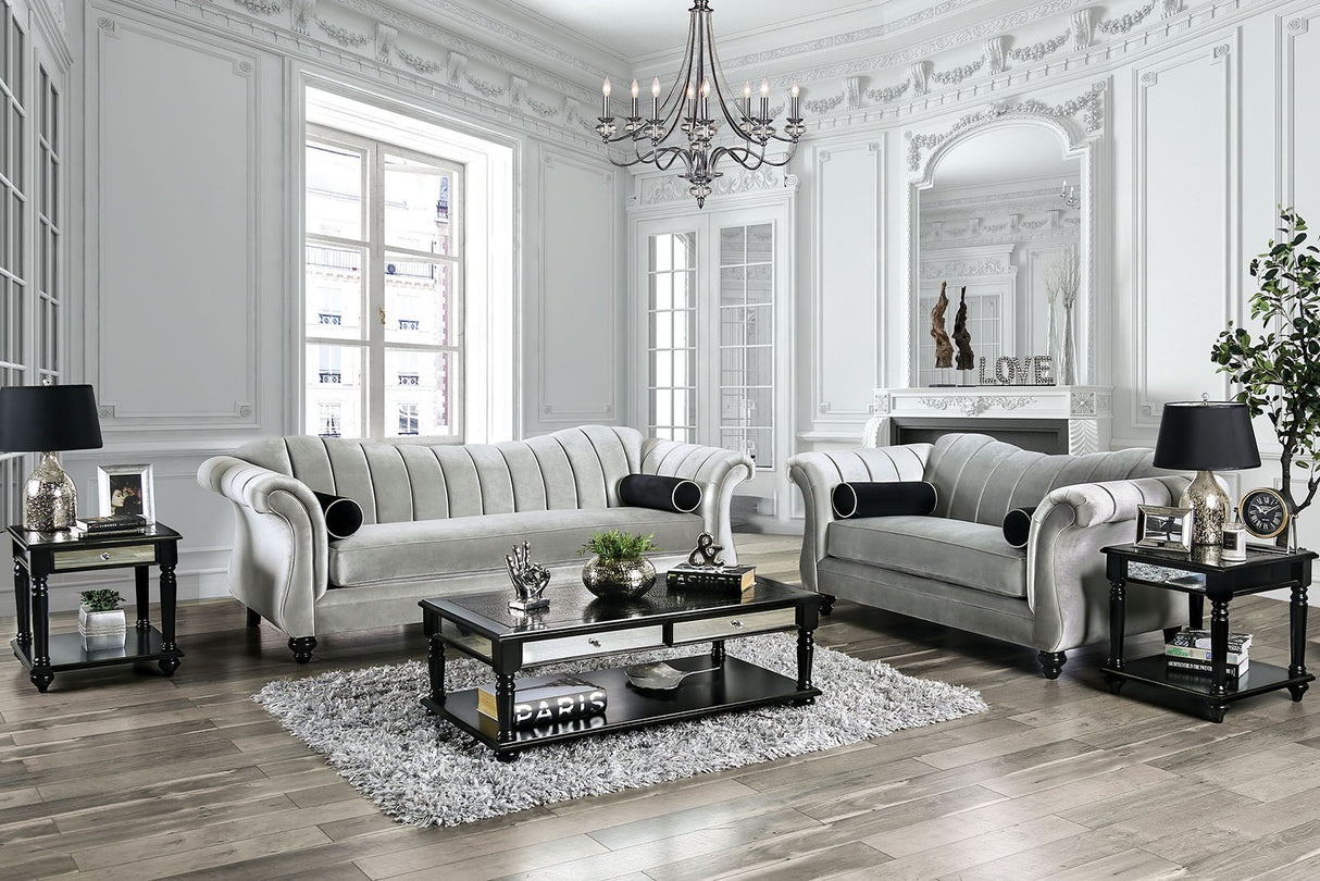 Marvin - Sofa & Loveseat - Pewter - Home Elegance USA